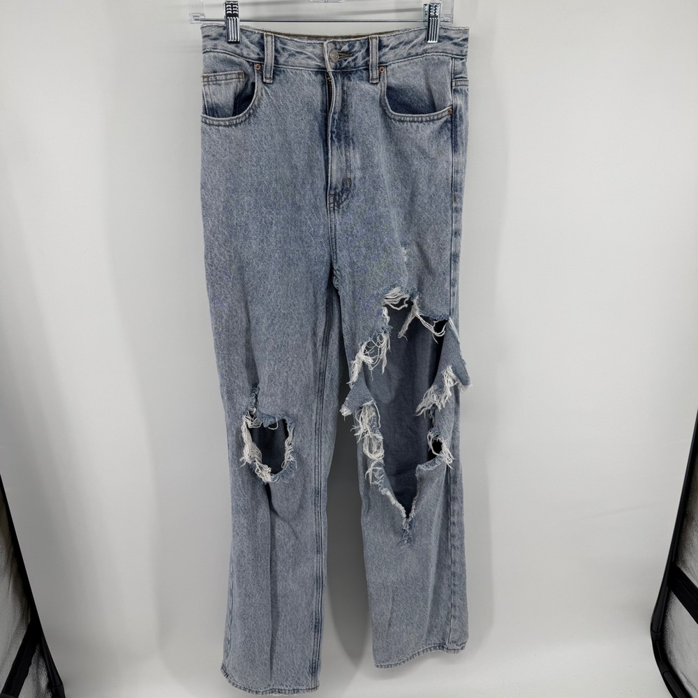PacSun 90s Boyfriend High Rise Distressed Light Wash Jeans Womens 27 Boho